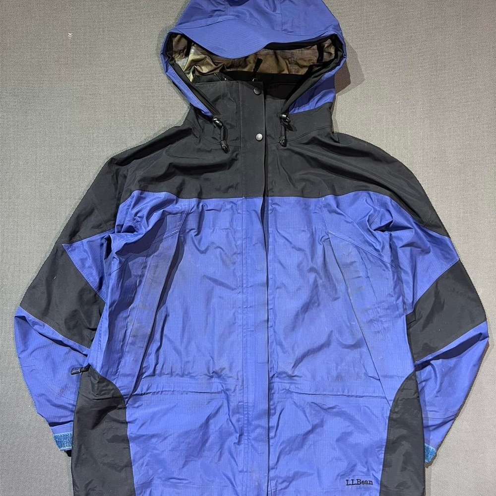 L.L. Bean Jacket Women's Blue/Purple Black Size L Nylon Full zip Hooded